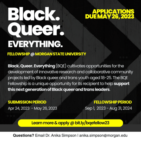 Flyer for Black Queer Everyting Fellowship