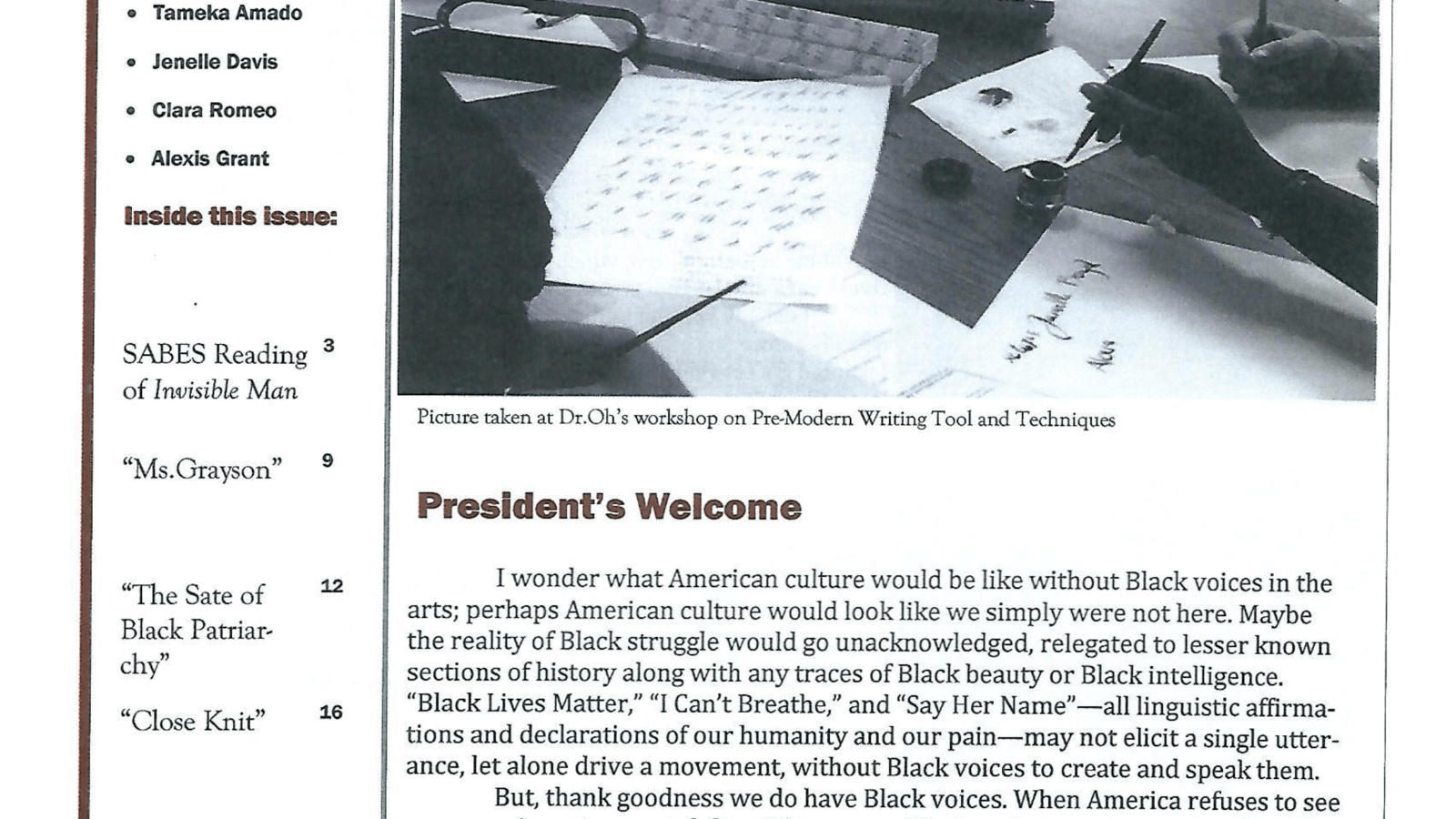 Fall 2015 Cover of Sterling Notes